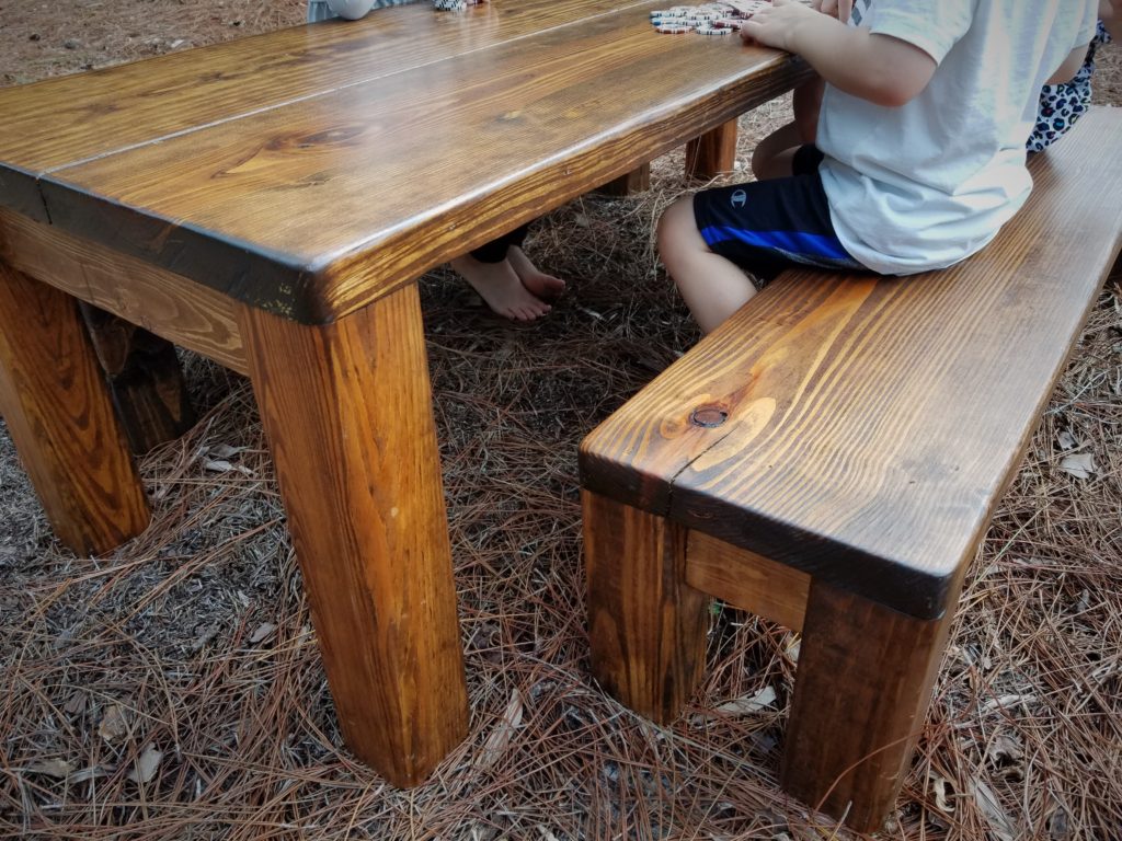 rustic kids table and chairs