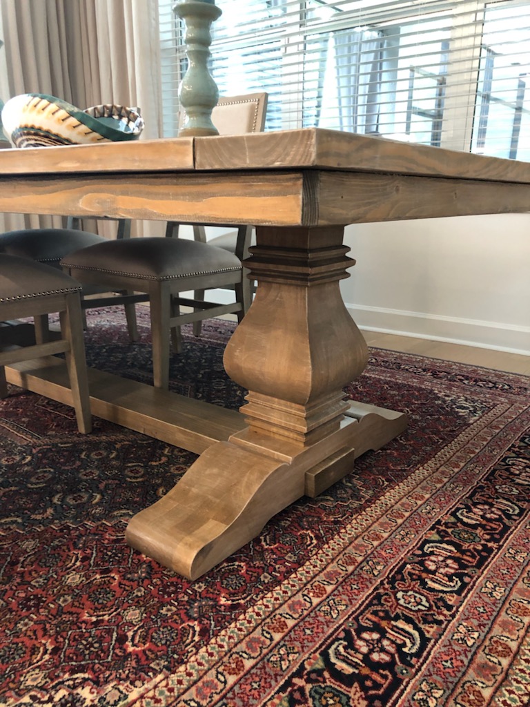Weathered Oak new trestle table design