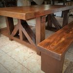 3" thick top and bench rustic dining table made from reclaimed Iowa barn wood