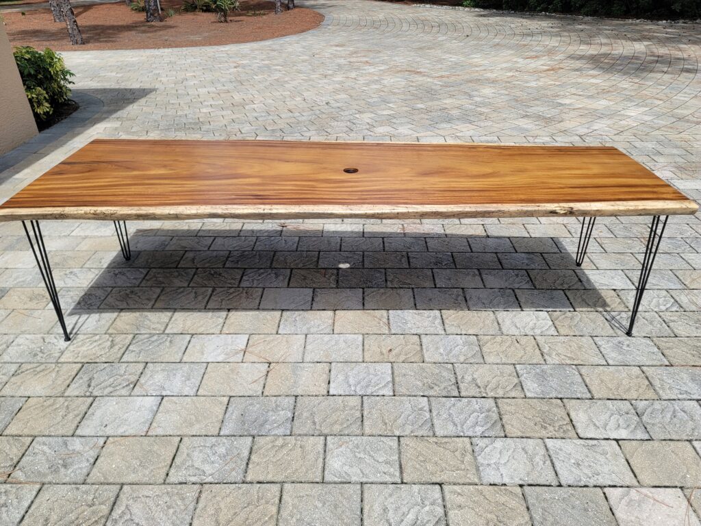10ft Live Edge Table with Hairpin Legs