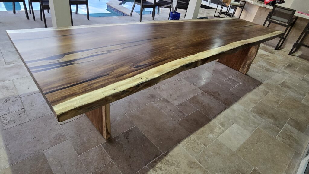 12ft Live Edge Dining Table with Live Edge Bases
