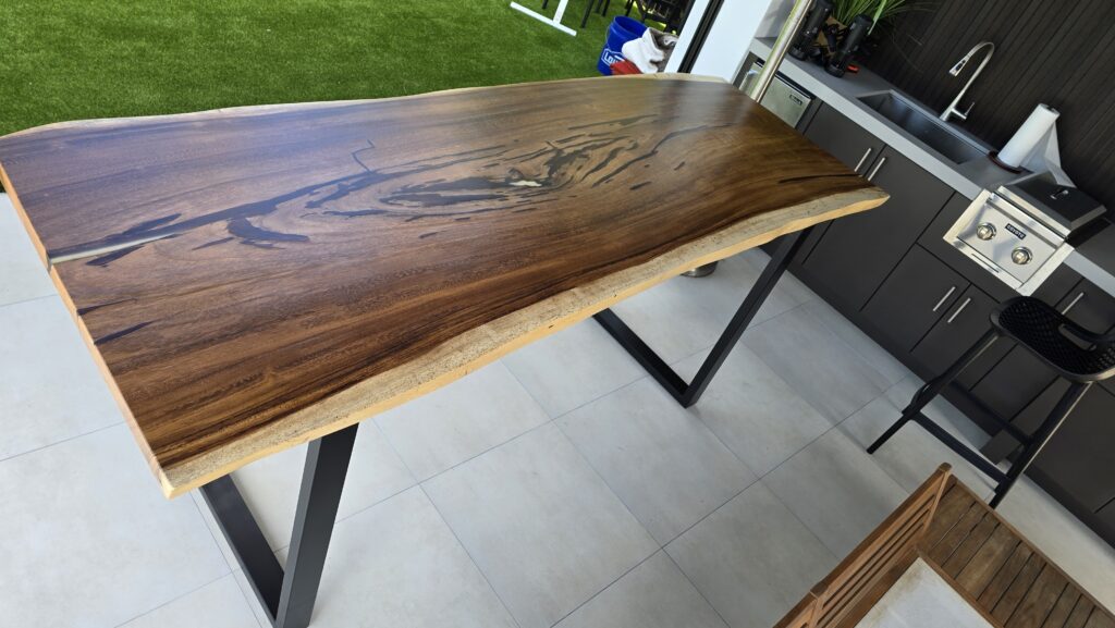 8ft Counter Height Live Edge Table