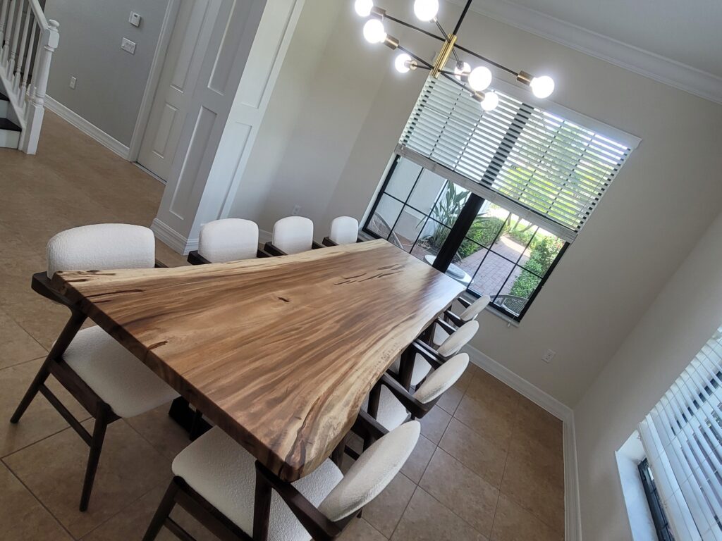 8ft Live Edge Dining Table